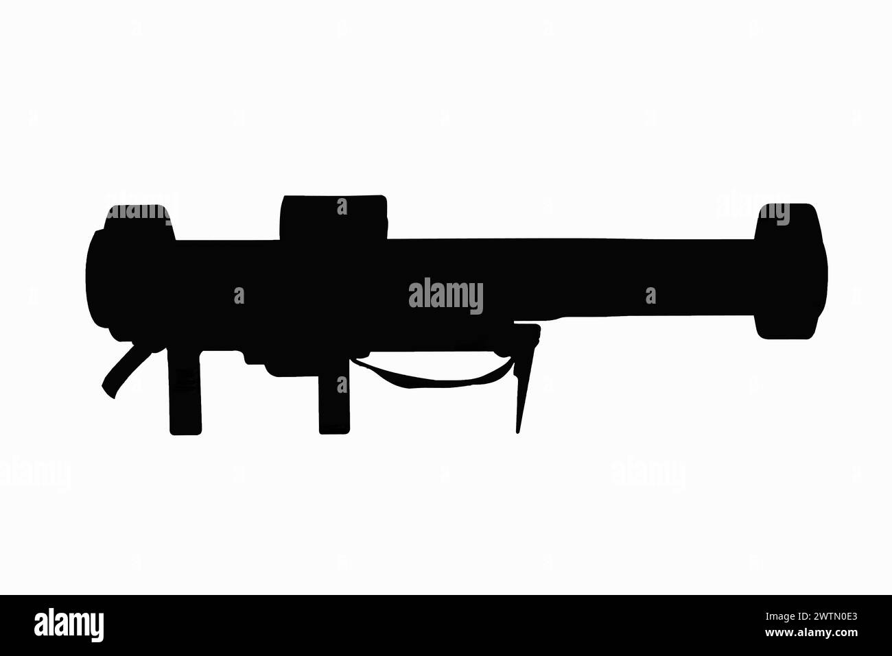 Black silhouette disposable anti-tank rocket launcher Stock Photo