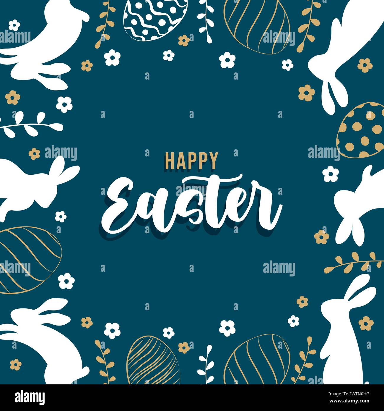 Cute hand drawn easter eggs and bunnies , fun garland, great for ...