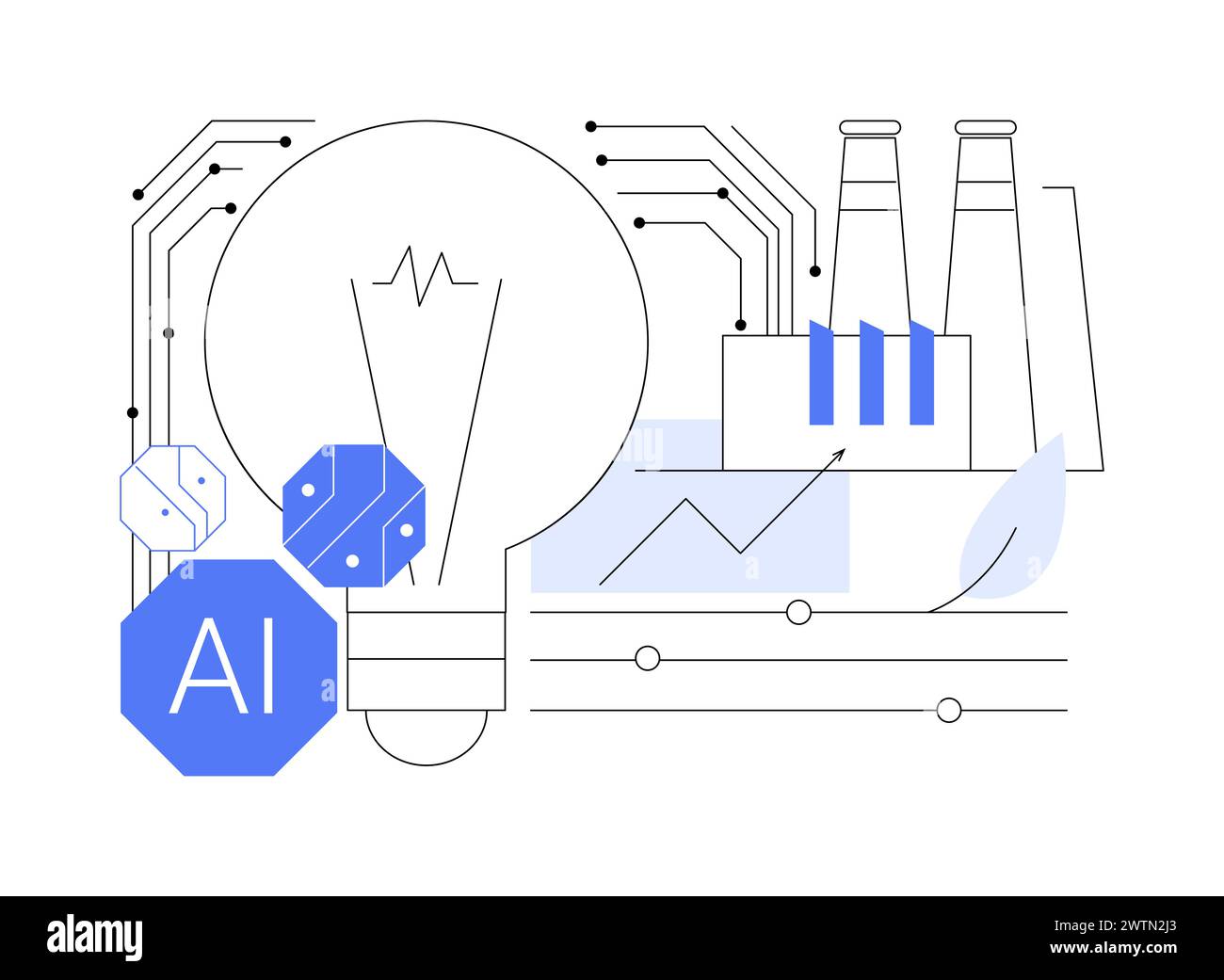 AI-Analyzed Energy Consumption abstract concept vector illustration. Stock Vector