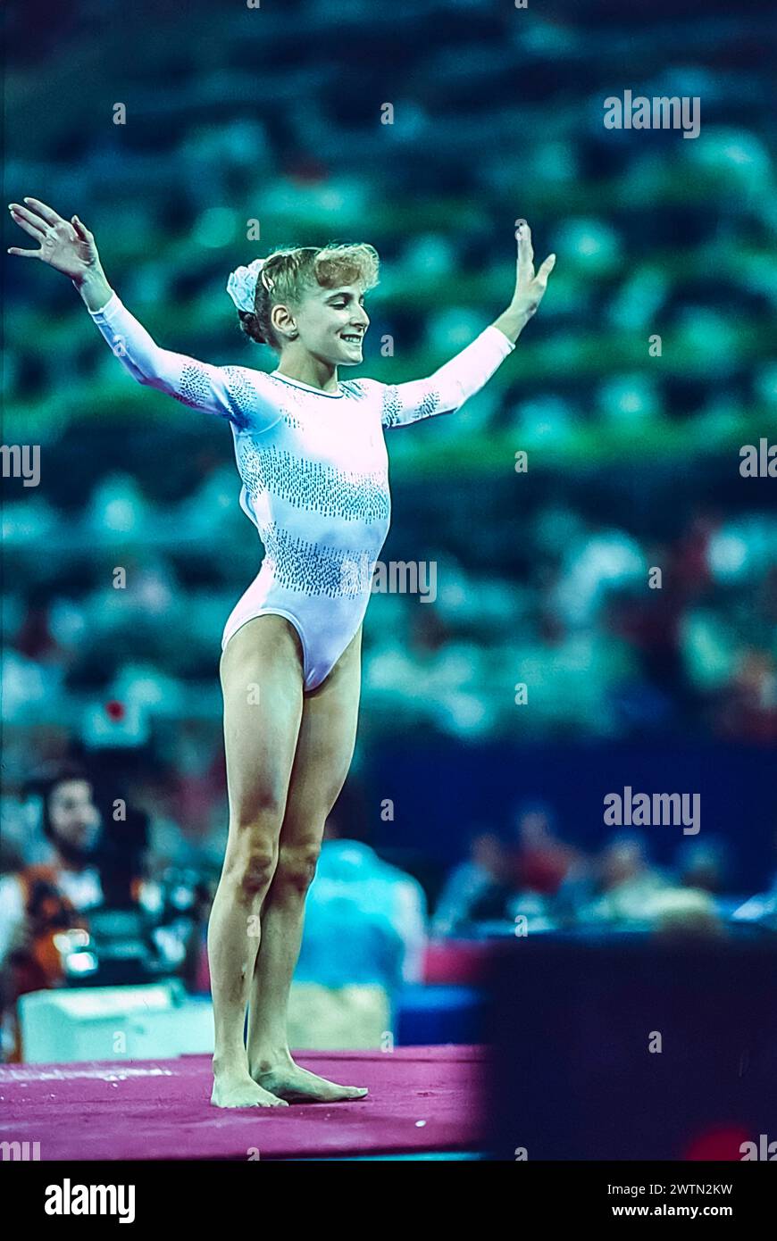 Shannon Miller (USA) competing in the women's artistic team allaround