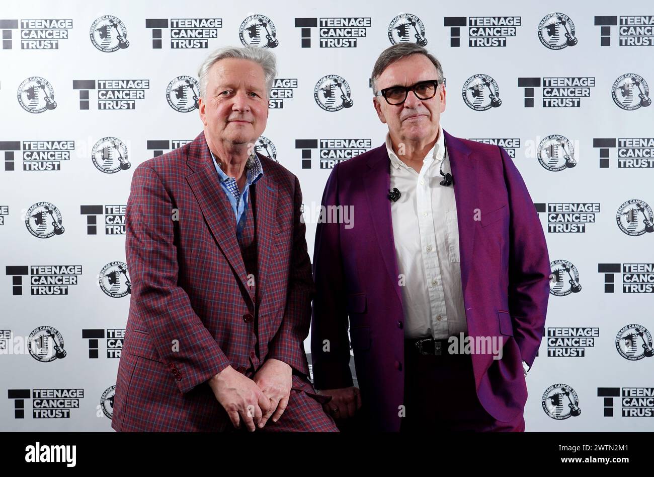 Glenn Tilbrook (left) and Chris Difford of Squeeze at the Teenage Cancer Trust show at the Royal Albert Hall, London. Picture date: Monday March 18, 2024. Stock Photo
