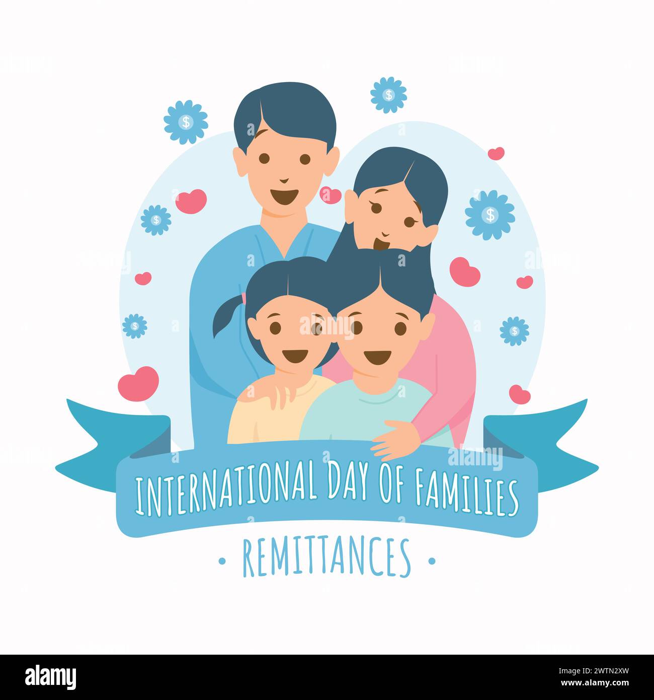 International Day of Families Remittances Colorful vector template design background. Vector illustration Stock Vector