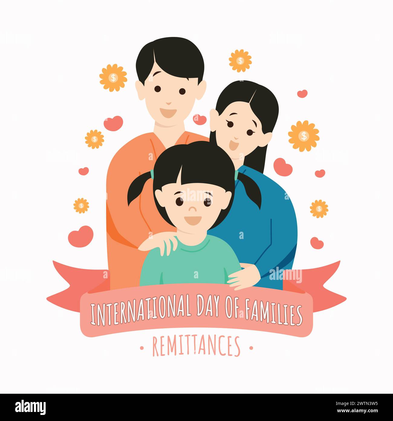 International Day of Families Remittances Colorful vector template design background. Vector illustration Stock Vector