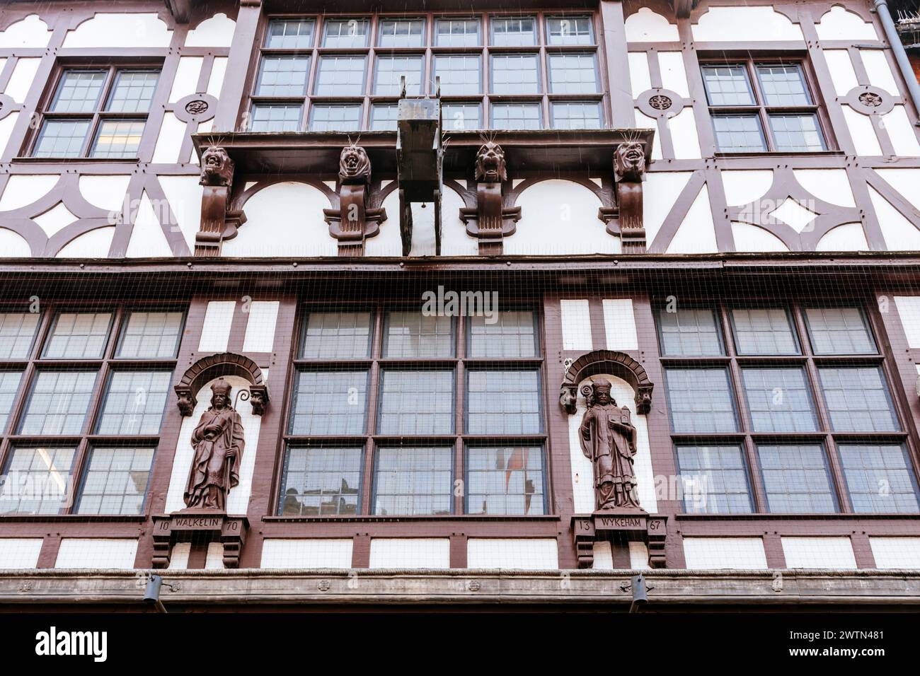 The half-timber facade. Boots Store. High St. Winchester, Hampshire, England, United Kingdom, Europe Stock Photo