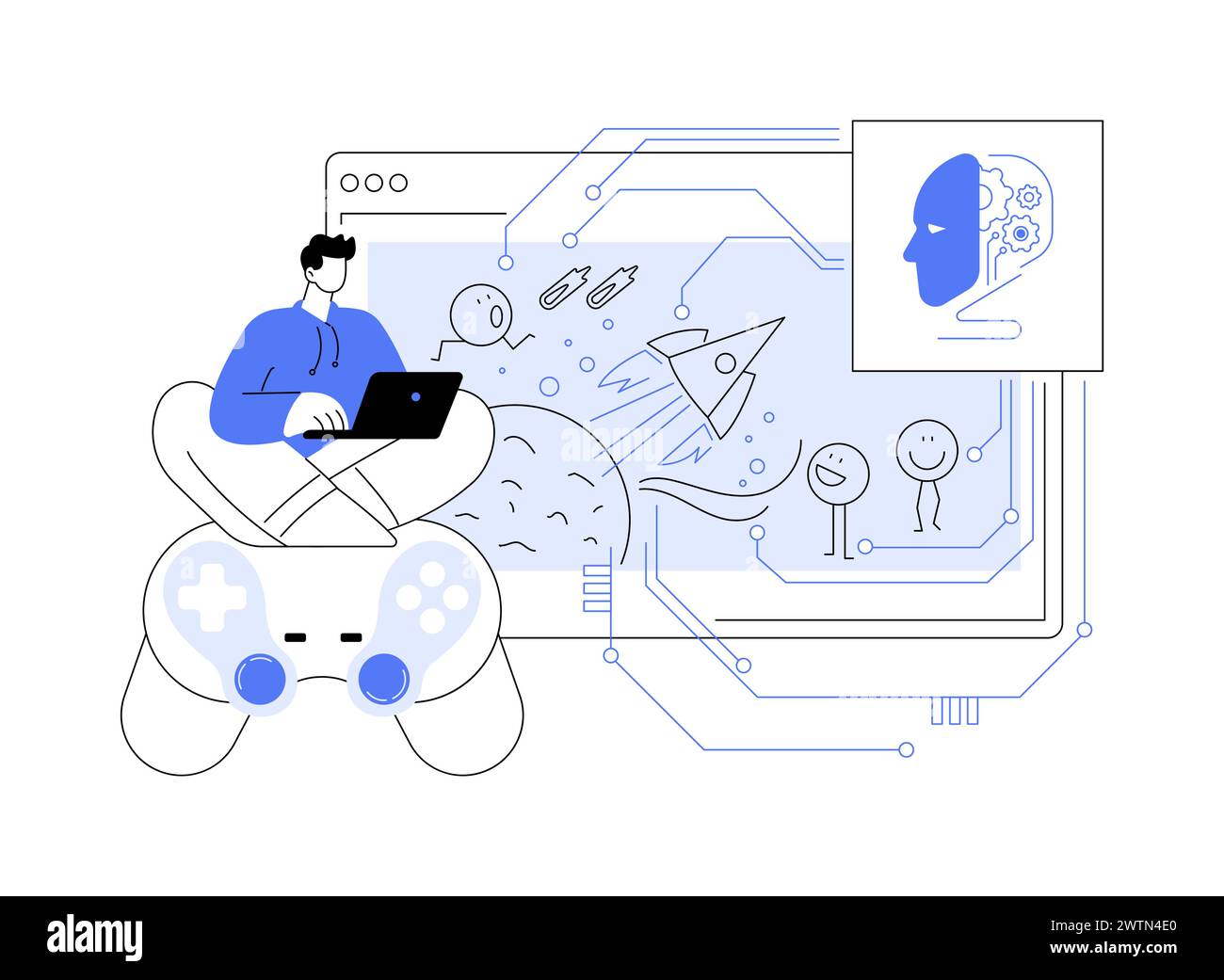 AI-Generated Content abstract concept vector illustration Stock Vector ...