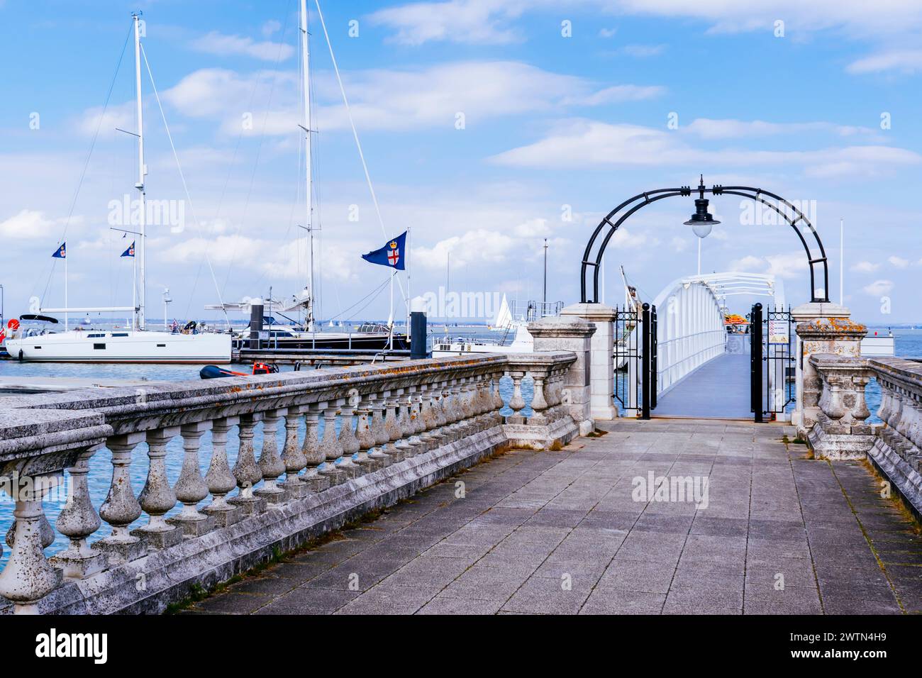Pier, Cowes port. Cowes, Isle of Wight, England, United Kingdom, Europe Stock Photo