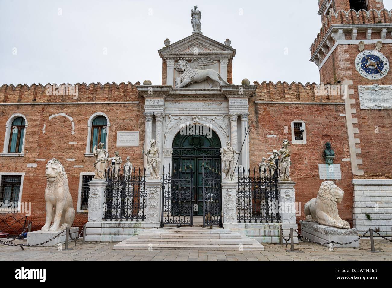 Venice, Italy- Feb 26, 2023:  The Piraeus Lion in Venice, Italy Stock Photo
