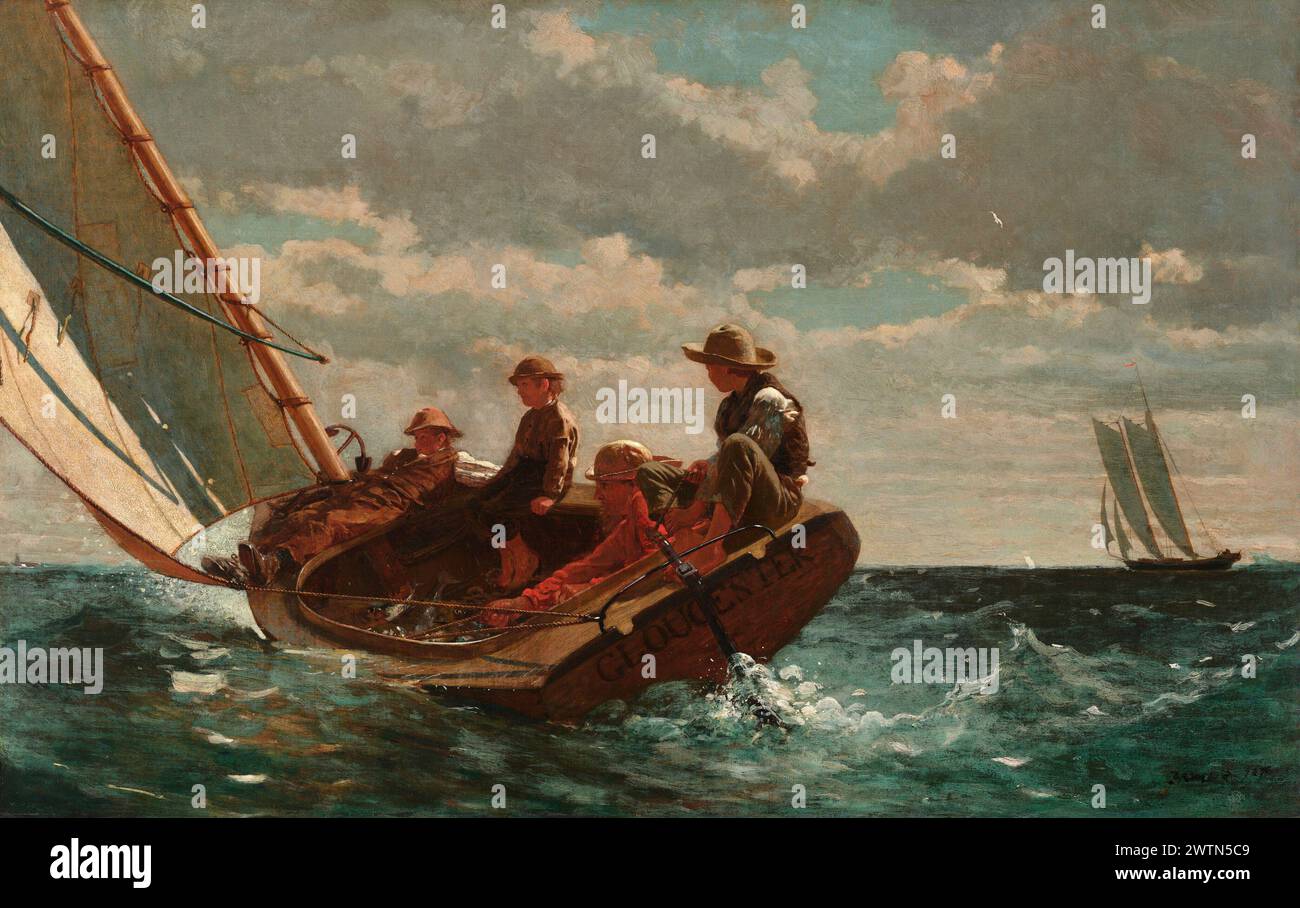 Breezing Up (A Fair Wind). Winslow Homer. 1873-1876. Stock Photo