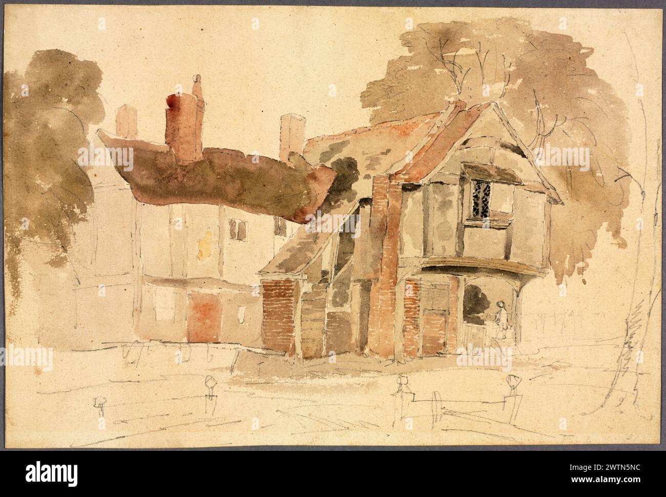 Bray Church Yard. John Varley.  1807. Stock Photo