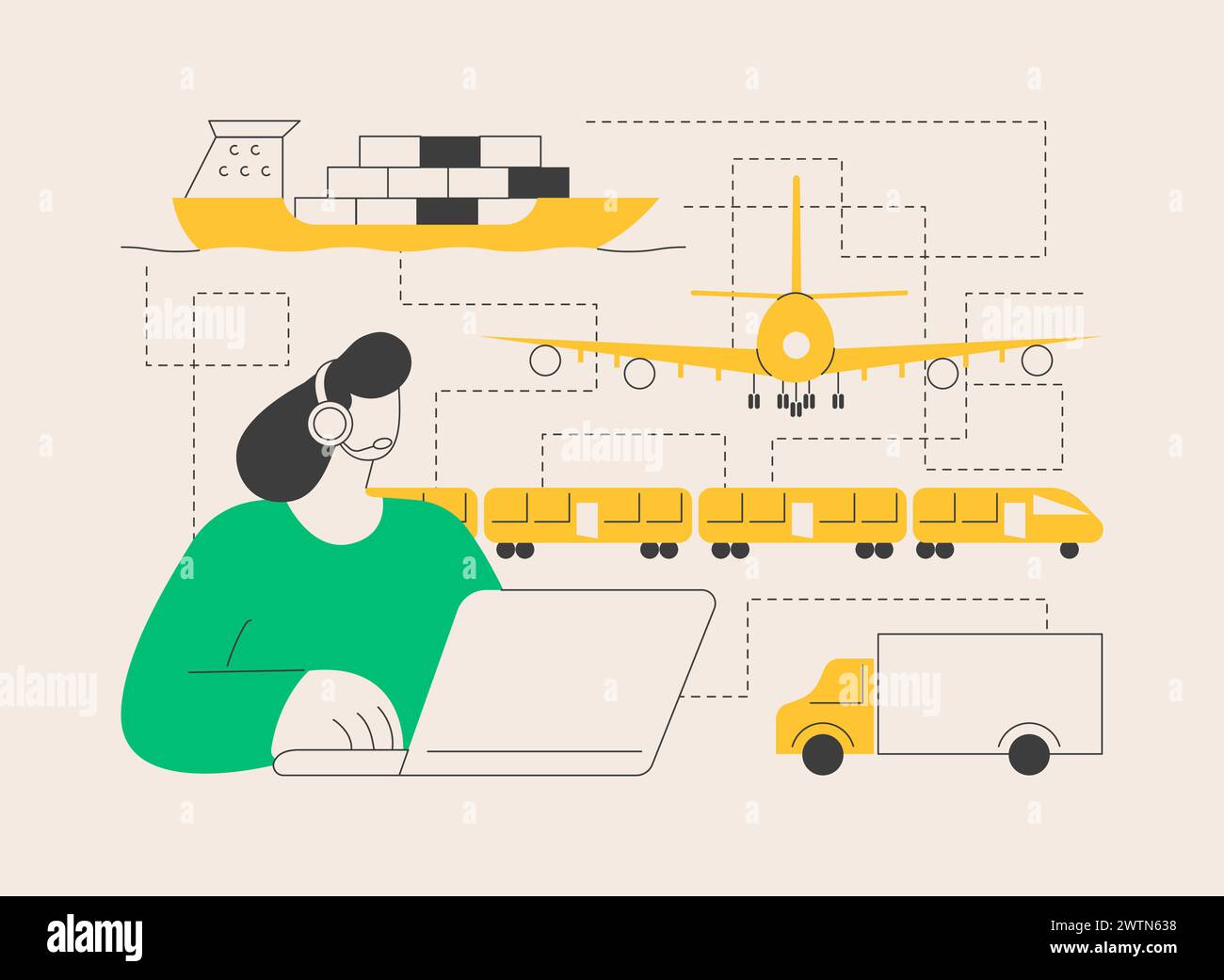 Global transportation system abstract concept vector illustration Stock ...
