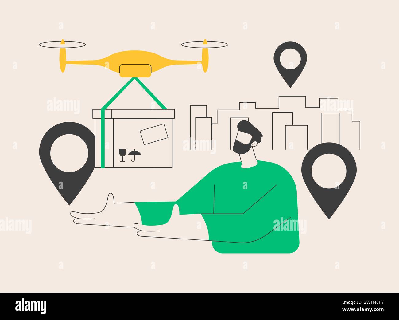 Drone delivery abstract concept vector illustration Stock Vector Image ...