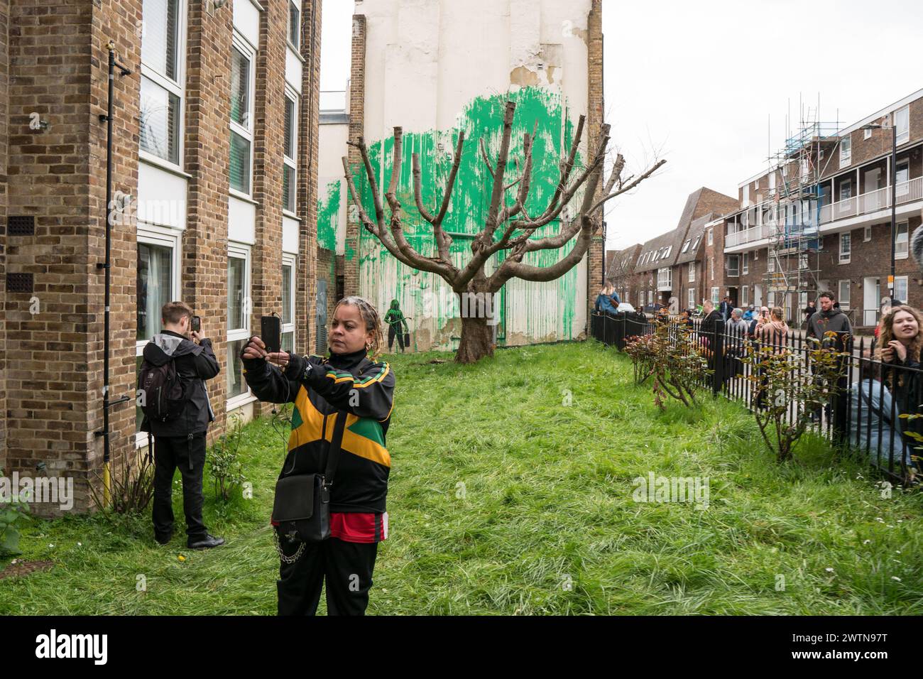 Banksy Tree Mural Hornsey Road Finsbury Park London 18th March 2024