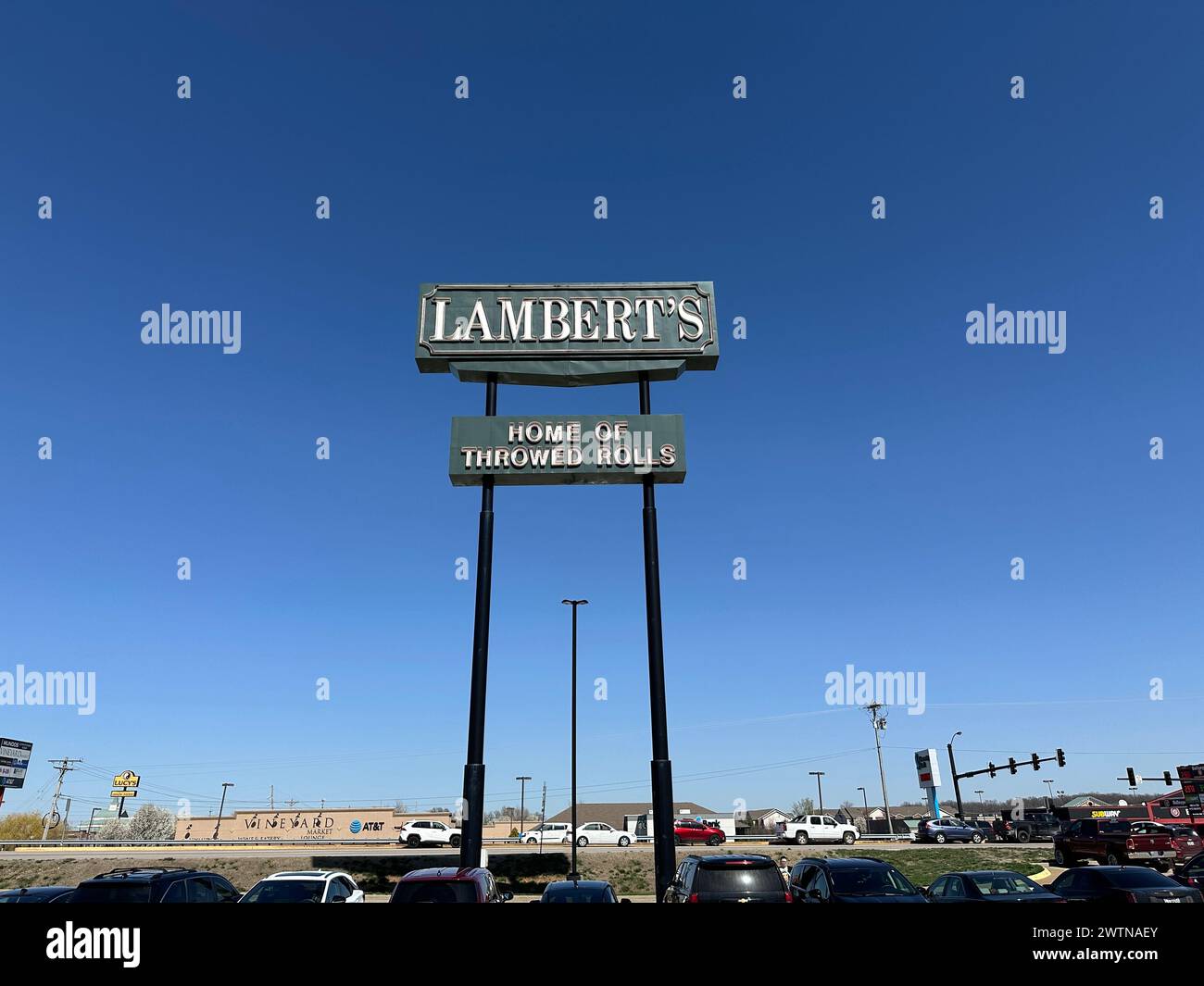 Ozark, Missouri March 10, 2024 Lambert's Cafe Home of the Throwed