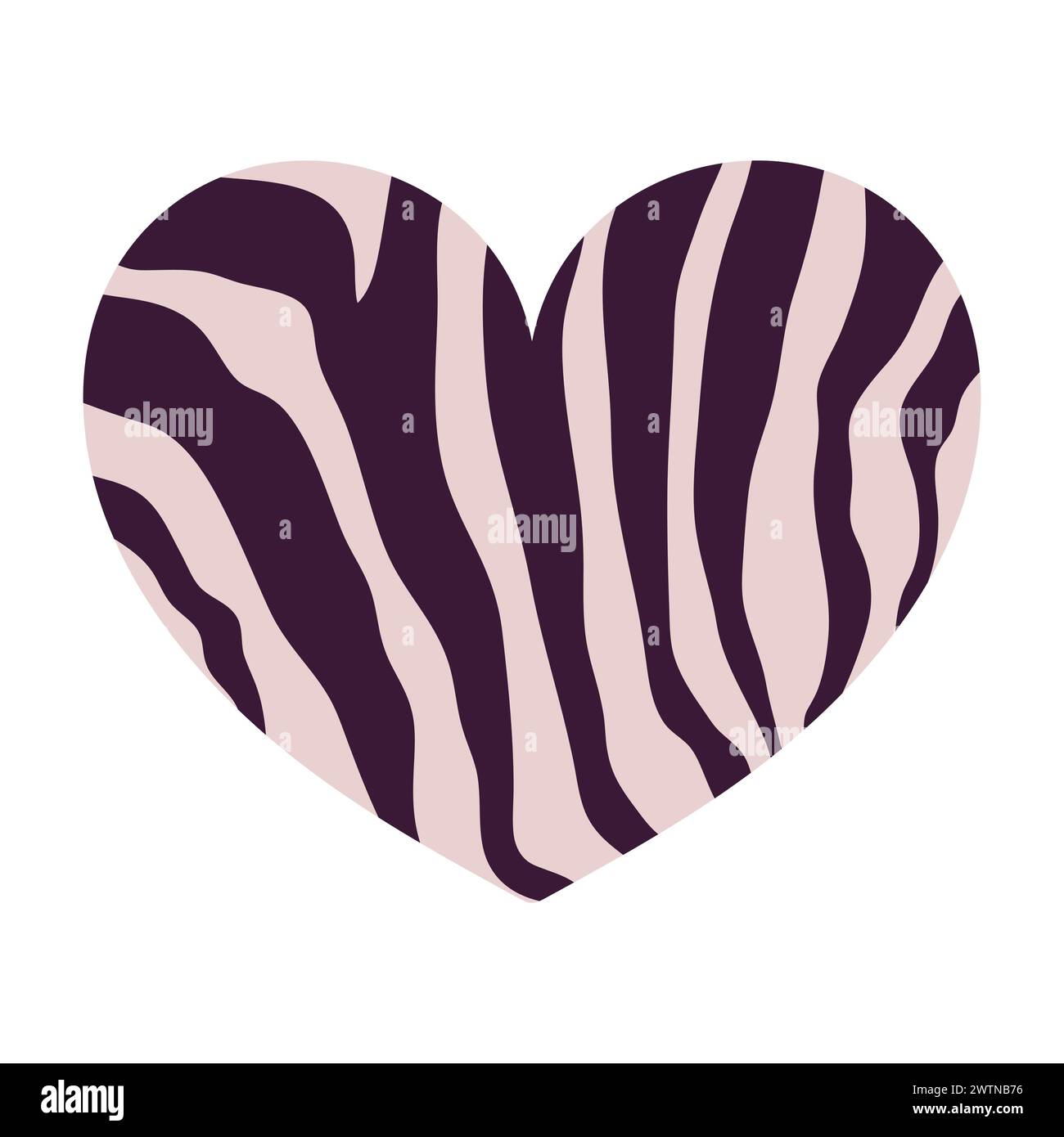 Heart with zebra print texture. Heart with animal pattern. Heart ...