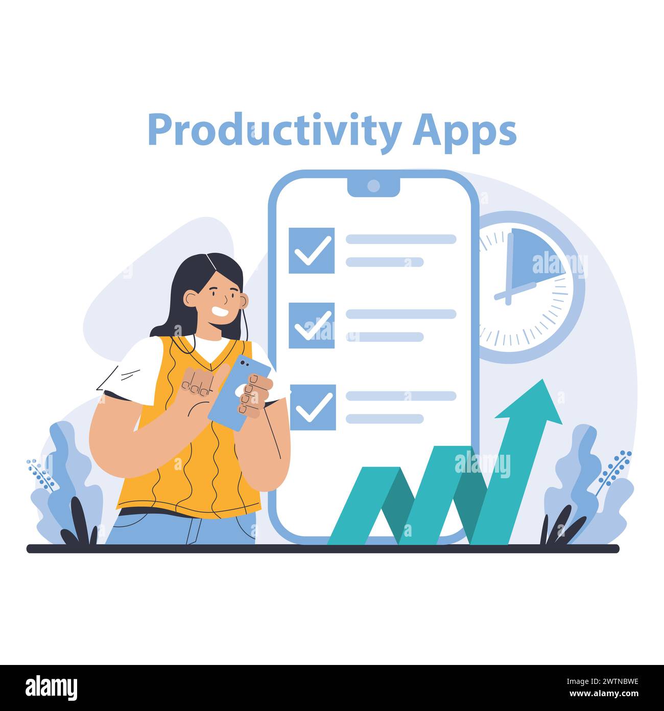 Productivity Apps concept. Embracing mobile technology for task