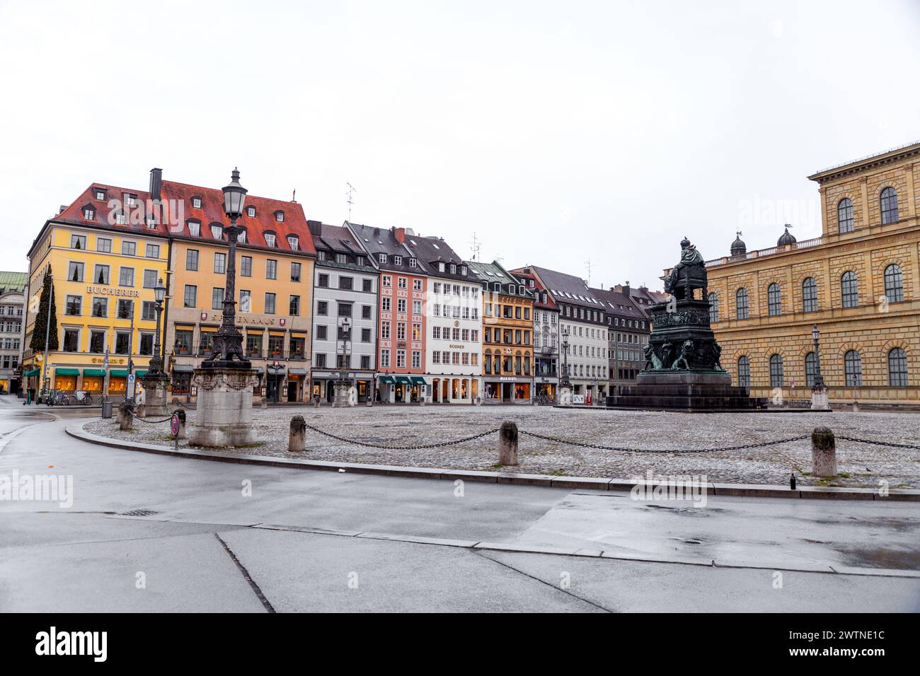 Munich, Germany - DEC 25, 2021: Buildings at the Max Joseph Square in ...