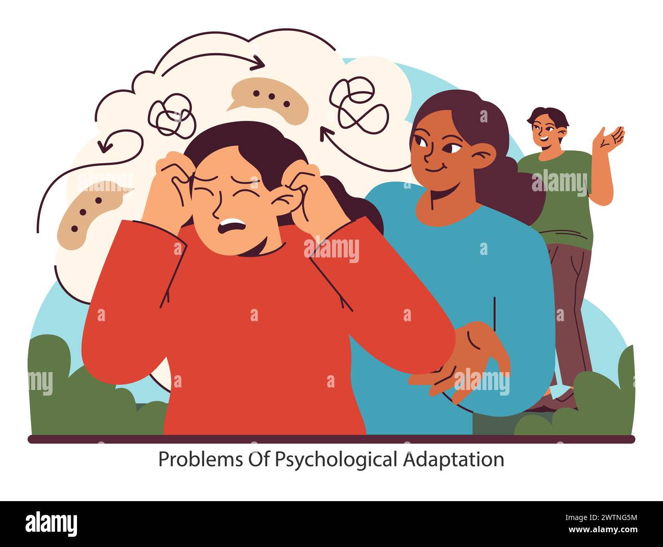 Mental health awareness. An illustration that sensitively portrays the