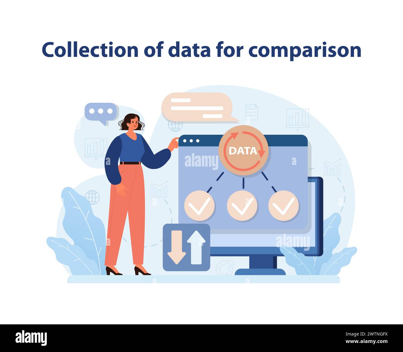 Data Collection for Benchmarking Vector. A professional prepares data ...