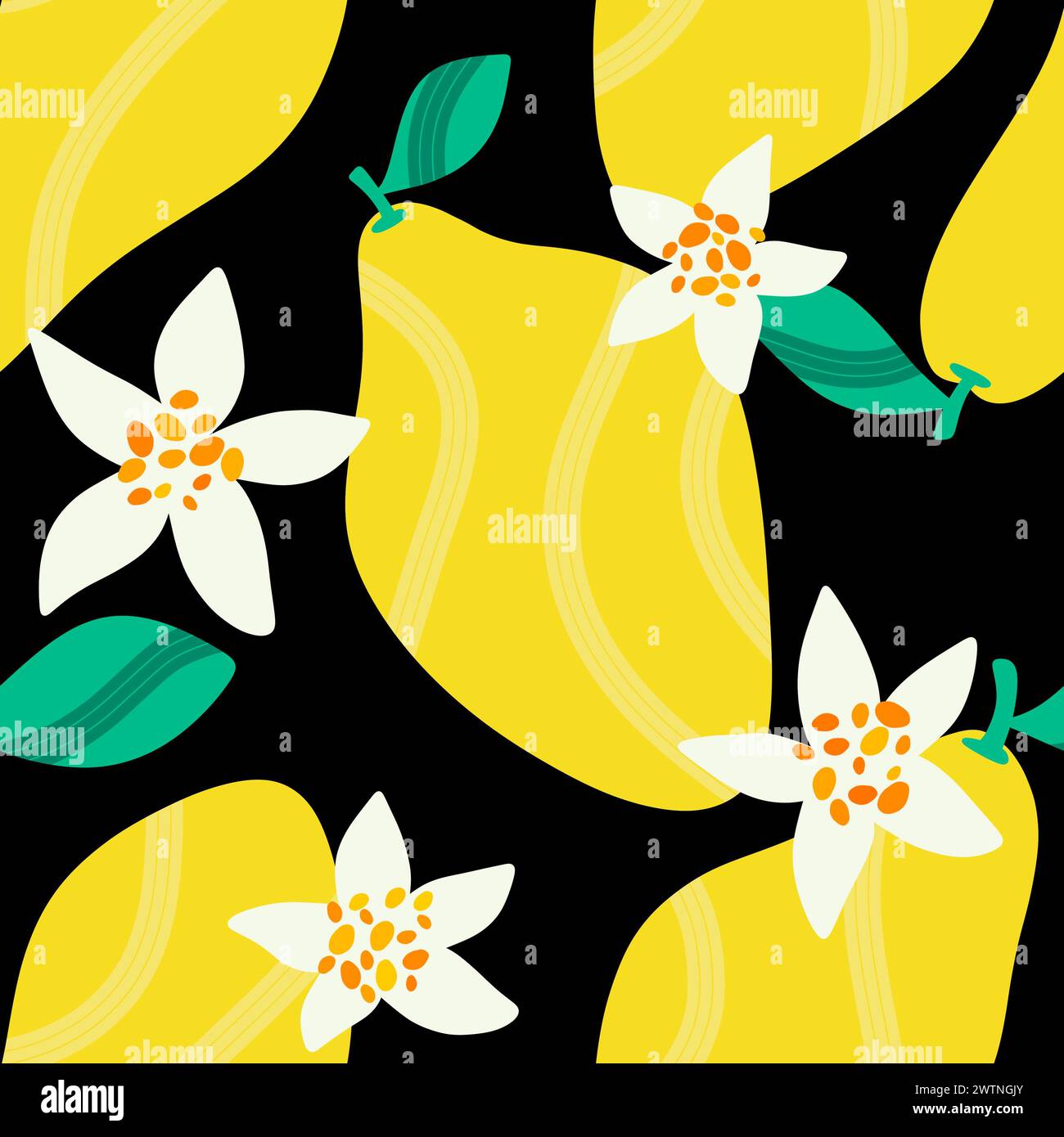 Summer fruit seamless lemon pattern for wrapping paper and fabrics and ...