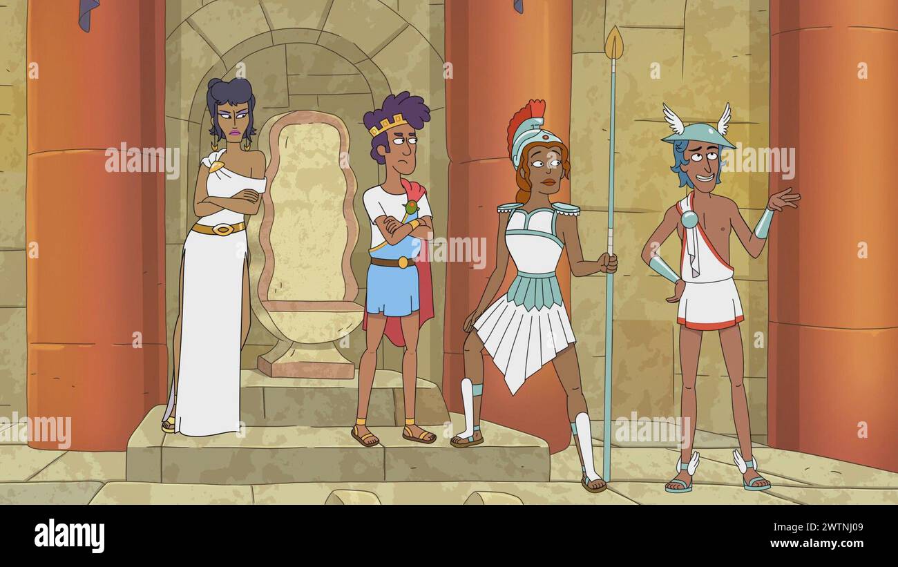 KRAPOPOLIS, from left: Deliria (voice: Hannah Waddingham), Tyrannis ...