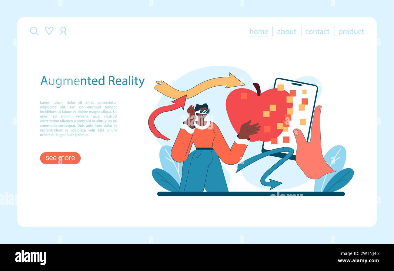 Augmented Reality innovation. A user interacts with a digital apple