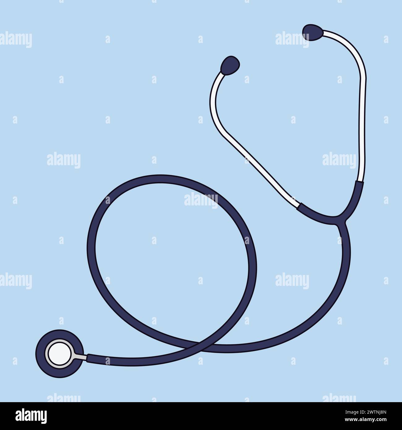 Stethoscope Vector Illustration Doctor Stethoscope Icon Medical Stethoscope Illustration Health Care Produce Stock Vector