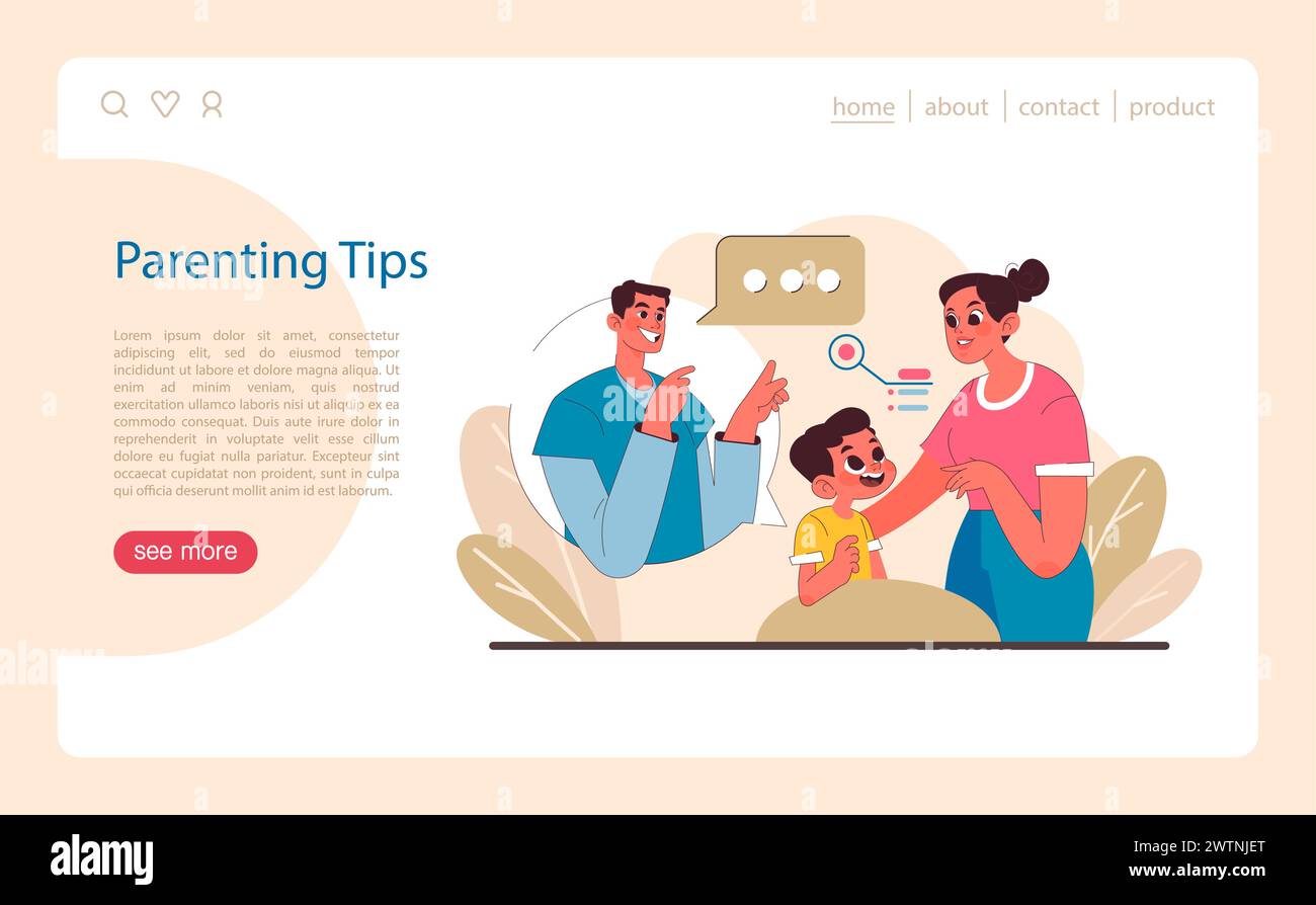 Family Guidance concept. Joyful interactions that shape child behavior