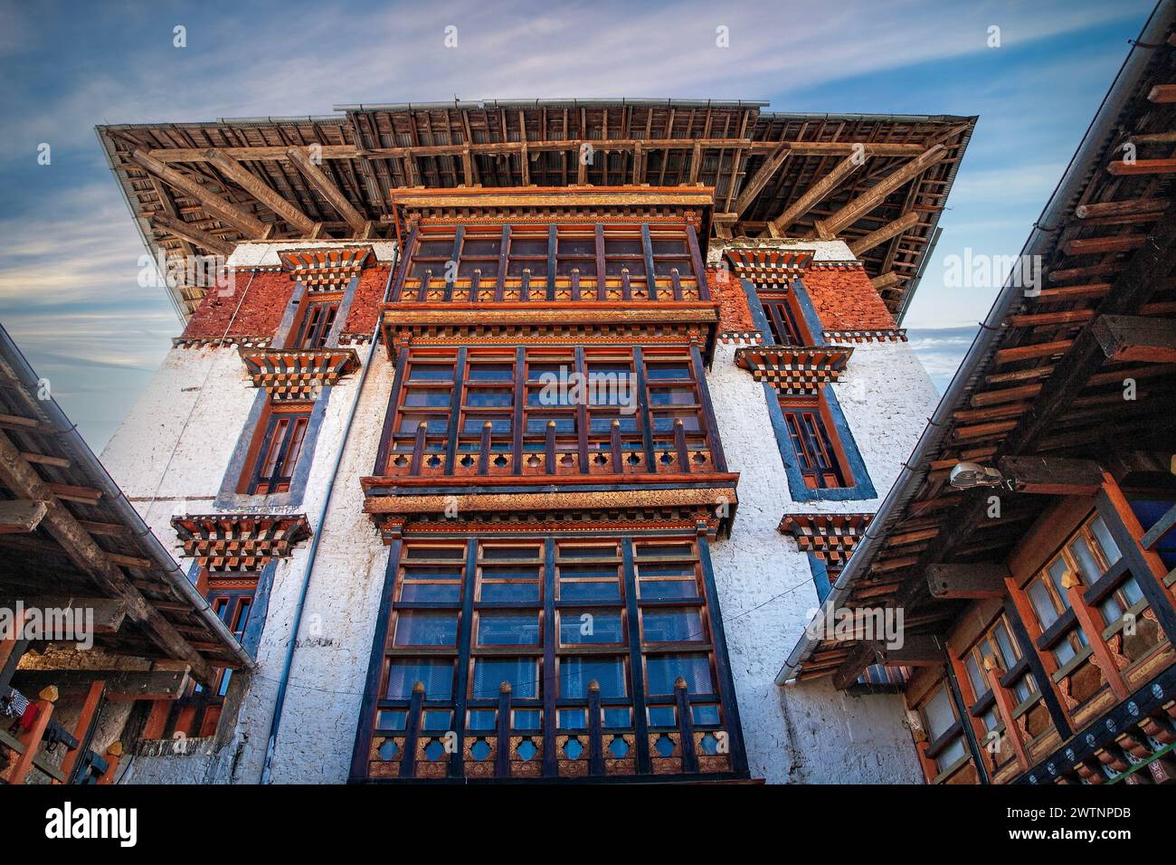 Tamshing Goemba in Bhutan, Asia is formally the Tamshing Lhendup Chholing (Temple of the Good Message), is 5km from Jakar. Stock Photo