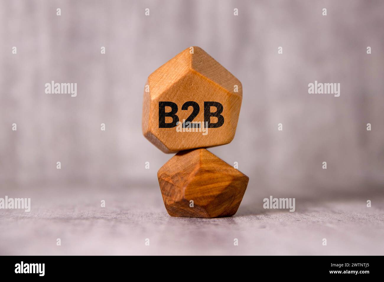 B2B, Wooden cubes with the abbreviation B2B, business and financial concept, B2B marketing Stock Photo