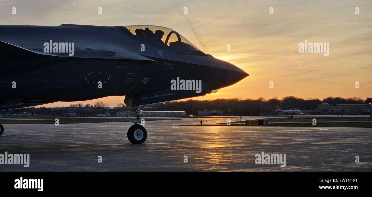 An F-35A Lightning II aircraft assigned to the Wisconsin Air National ...