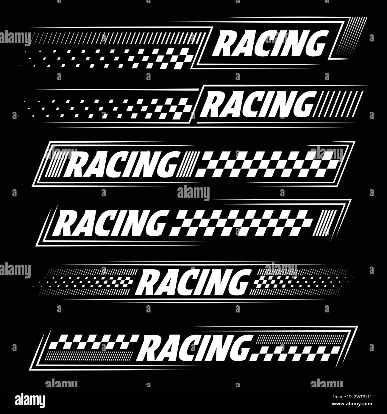 Racing white sport decals Stock Vector