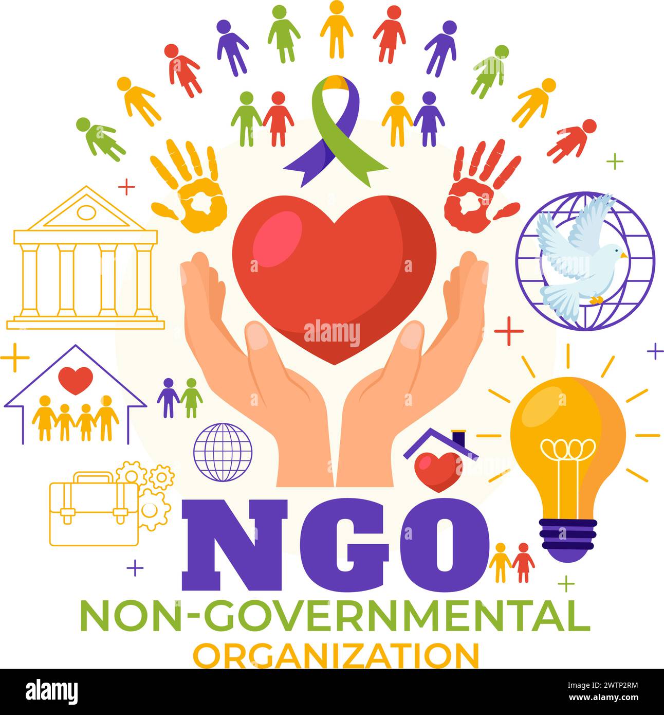 NGO or Non-Governmental Organization Vector Illustration to Serve ...