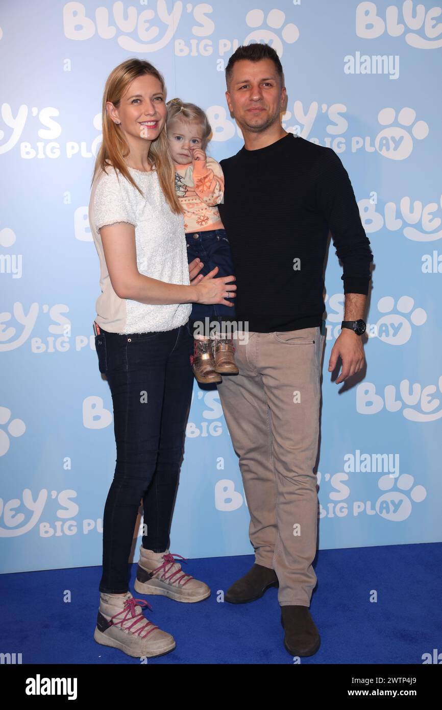 Rachel Riley, Pasha Kovalev attend the UK premiere of Bluey's Big Play ...
