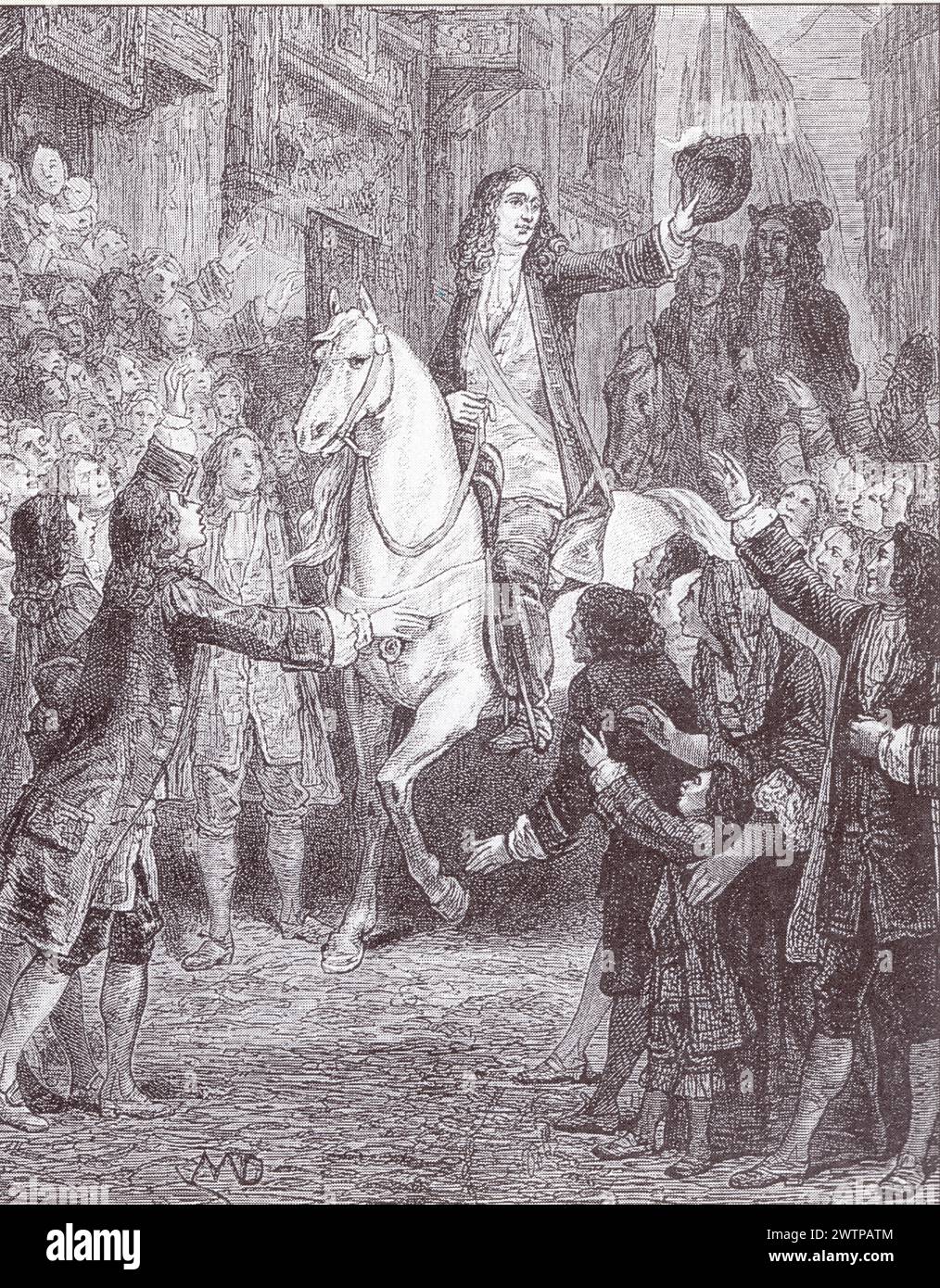 L'ENTRÉE DE GUILLAUME À LONDRES. GRAVURE DE FRANÇOIS GUIZOT 1826-1827 Stock Photo