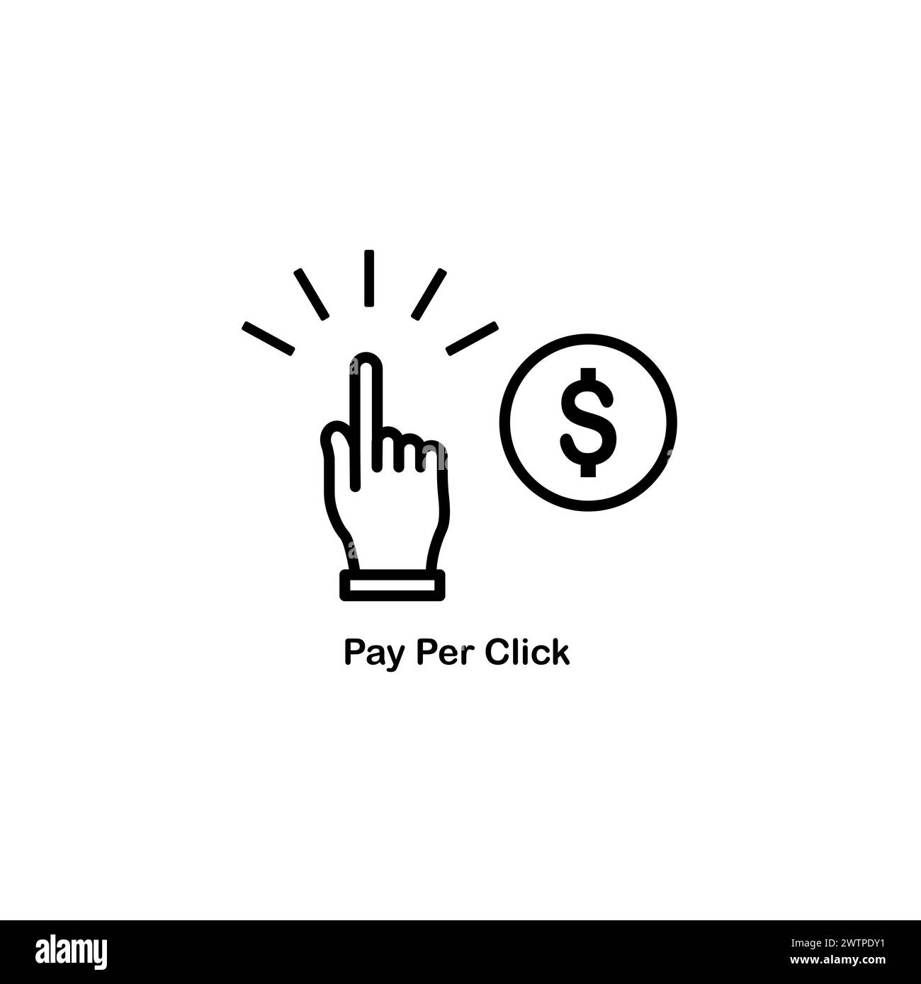Pay per click icon suitable for info graphics, websites and print media and interfaces. Line vector icon. Stock Vector