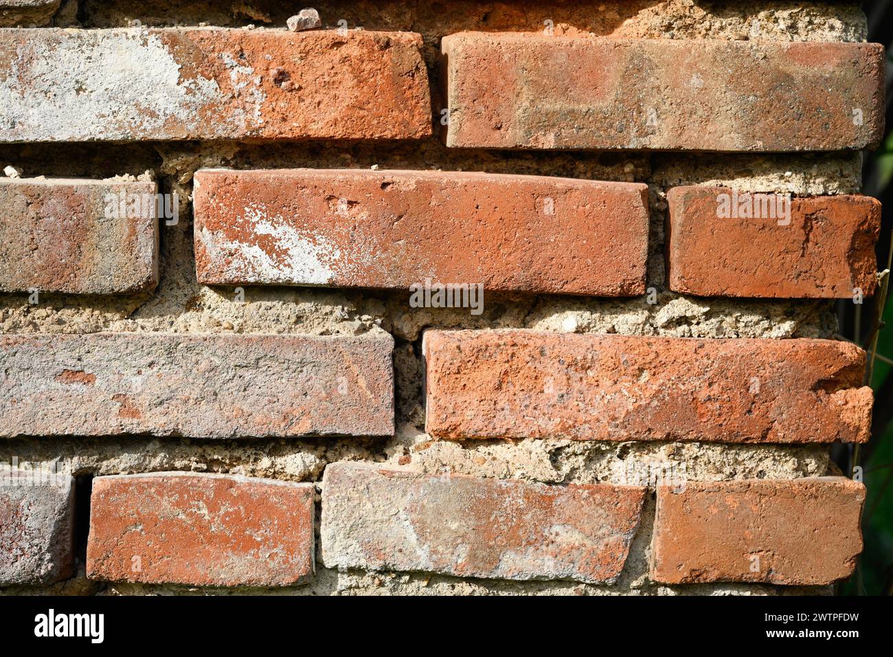 Background of an old orange bricks wall Stock Photo