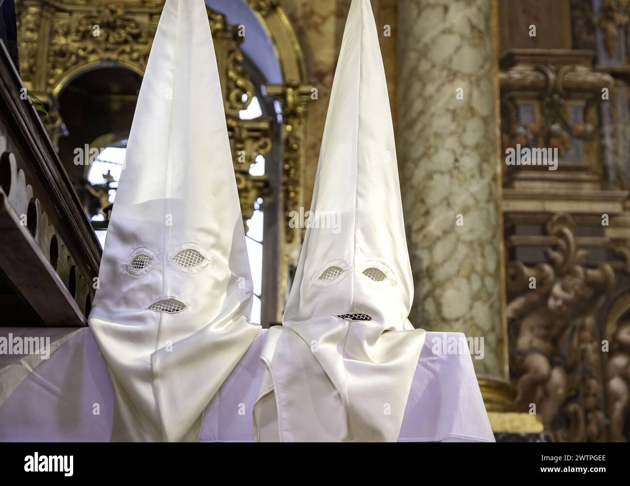Detail of holy week in spain tradition and catholic devotion stock