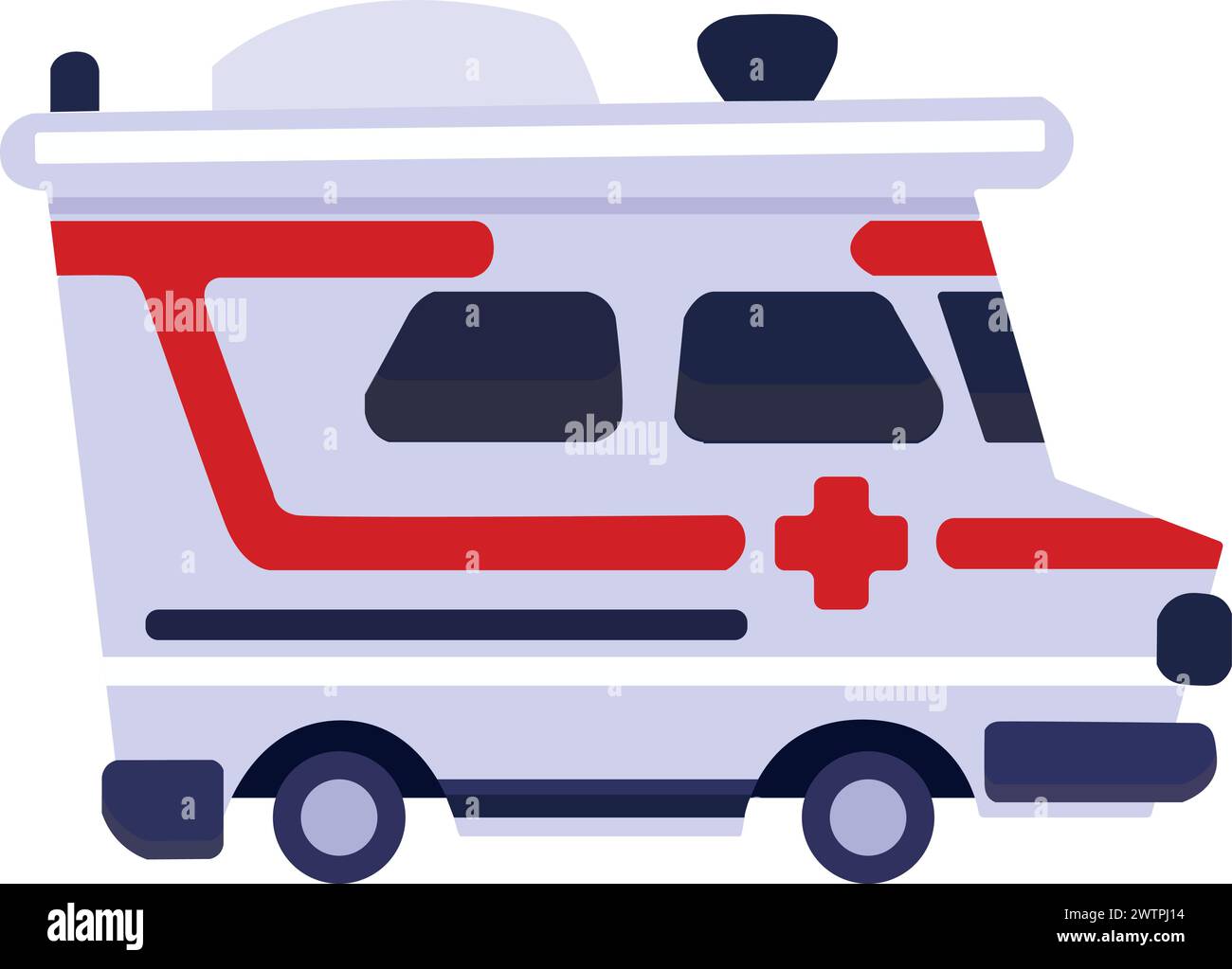 Red and White Ambulance Car Vector Stock Vector