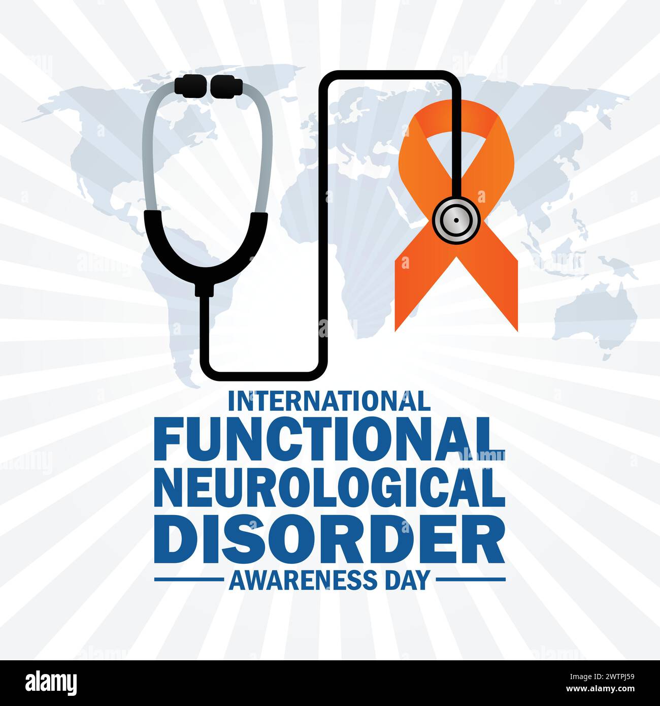 International Functional Neurological Disorder Awareness Day  wallpaper with shapes and typography. Stock Vector