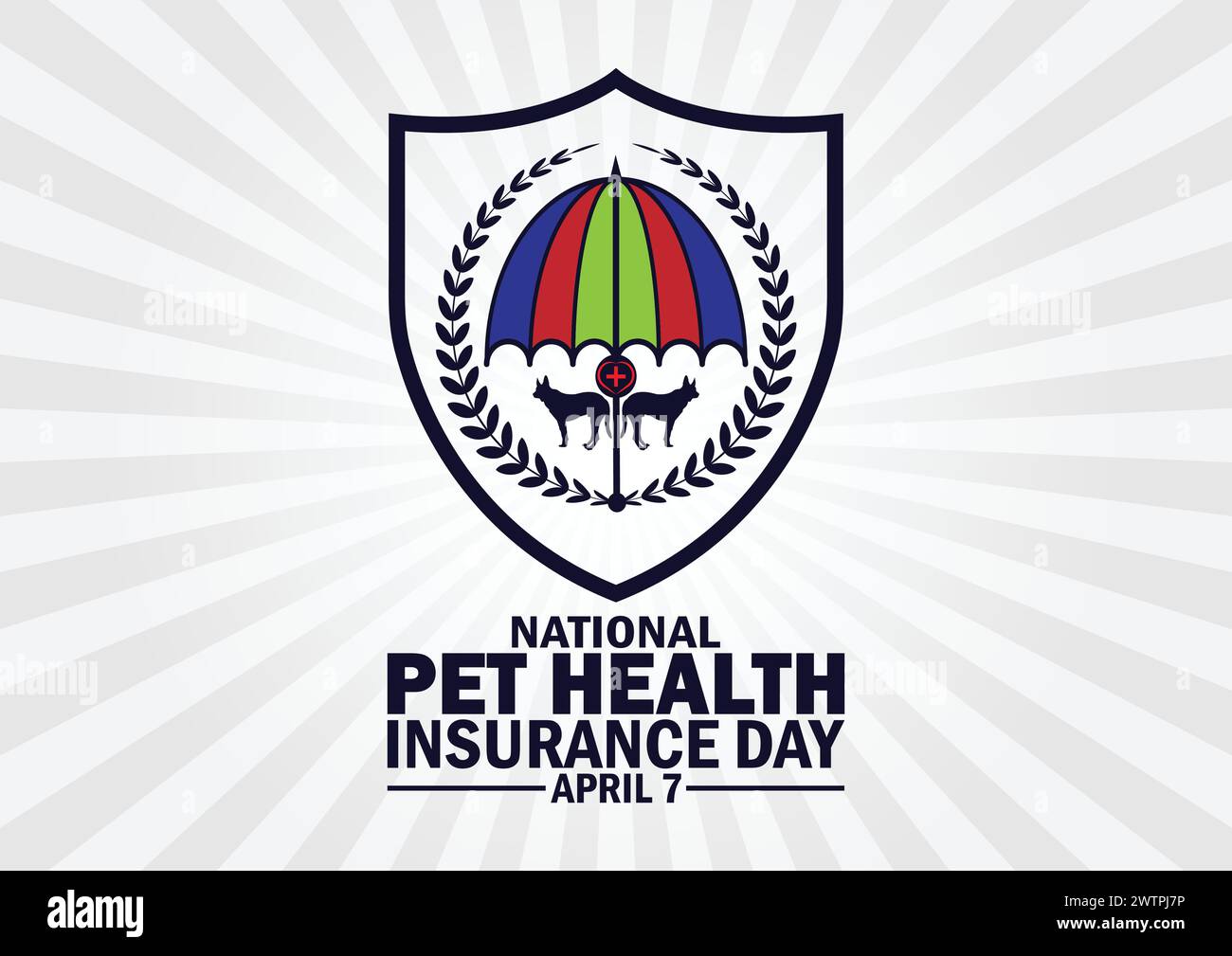 National Pet Health Insurance Day with shapes and typography. National Pet Health Insurance Day, background Stock Vector