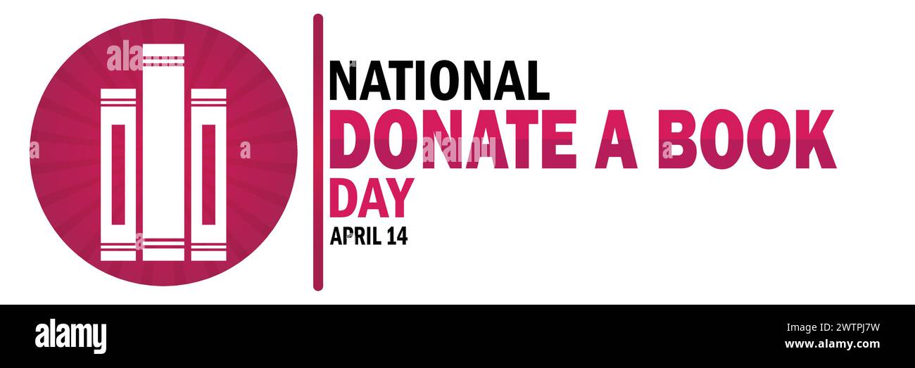 National Donate a Book Day. Suitable for greeting card, poster and