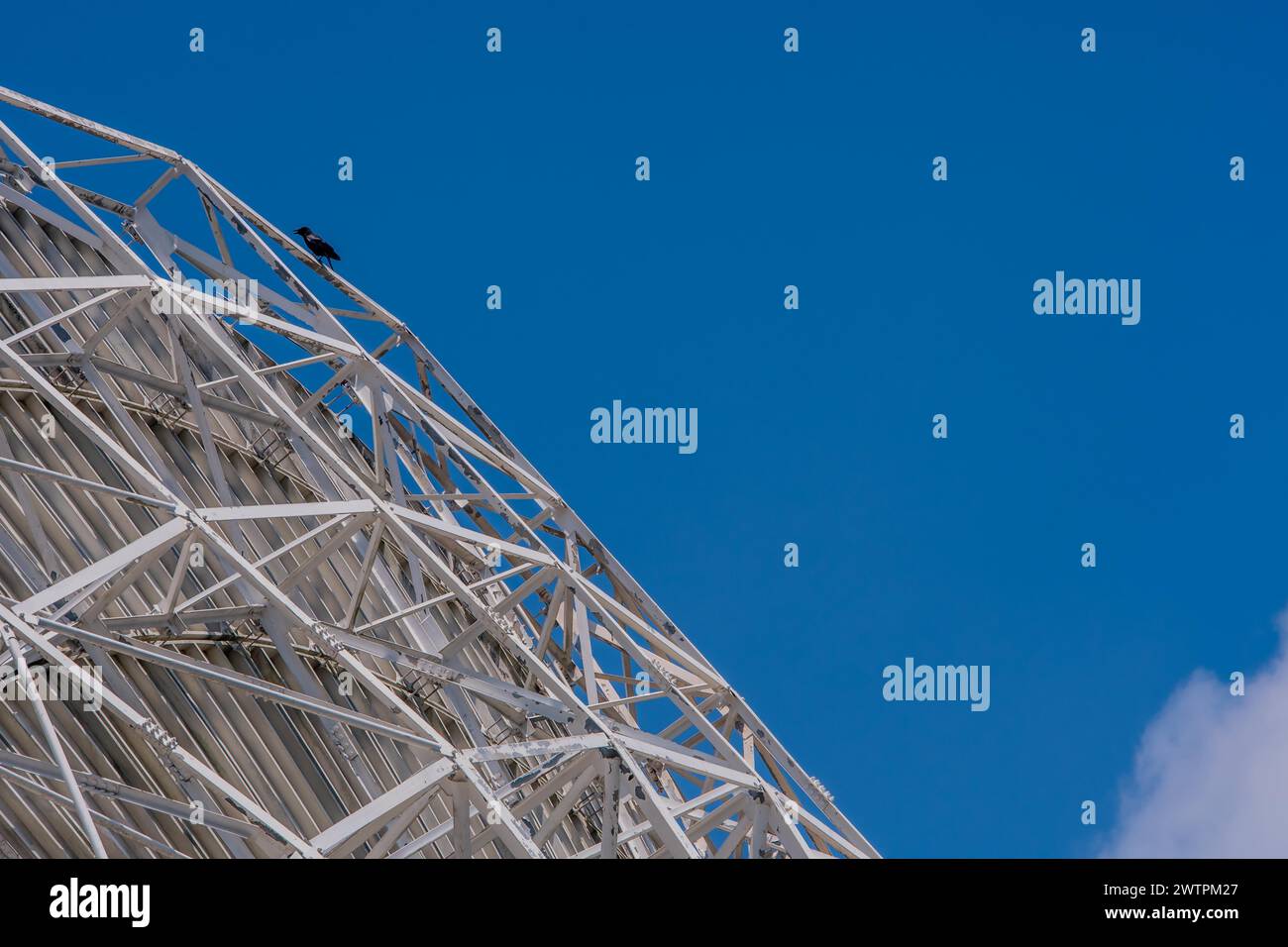 Metal structure against a blue sky, showcasing architectural construction, in South Korea Stock Photo