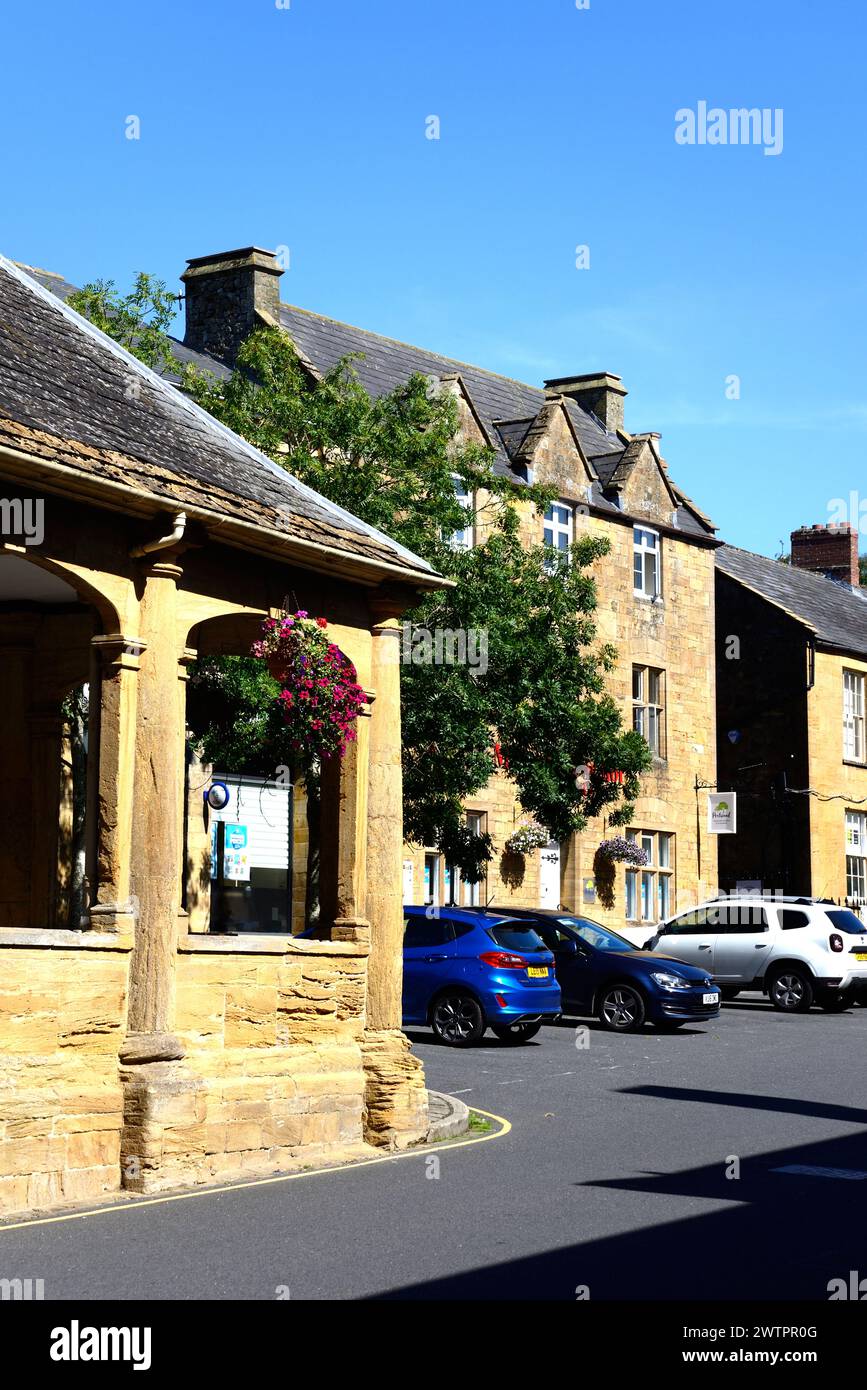 View of the Market House in Market Place along East Street in the town centre, Ilminster, Somerset, UK, Europe. Stock Photo