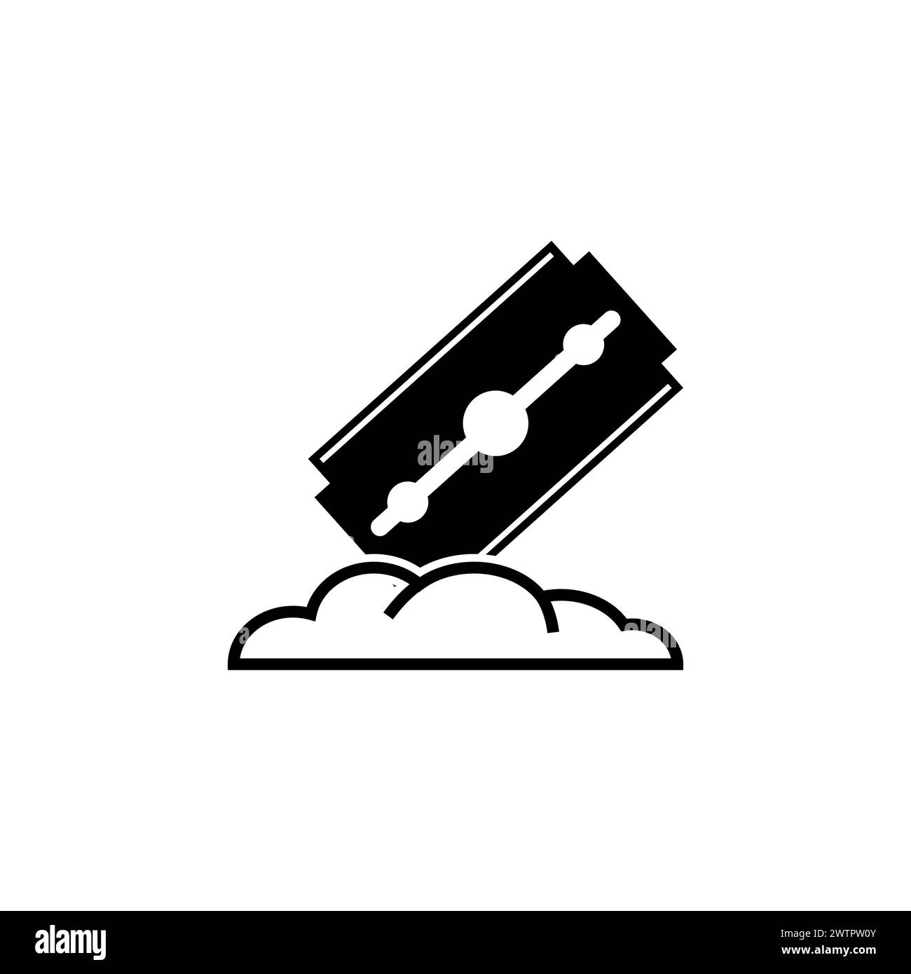 Razor Blade with Pile Cocaine flat vector icon. Simple solid symbol