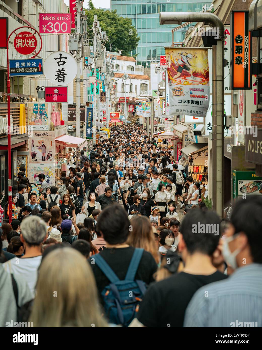 Young shoppers on Takeshita Dori in Harajuku, Tokyo, Japan - June 2024 Stock Photo