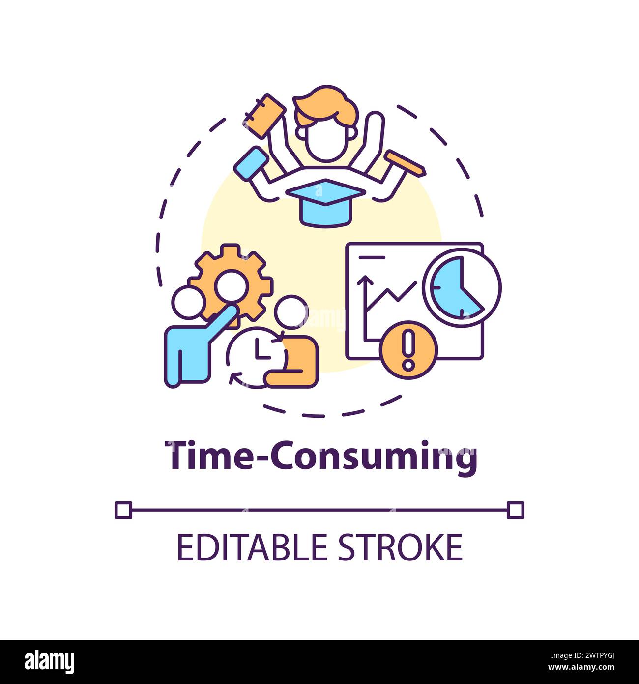 Timeconsuming multi color concept icon Stock Vector Image & Art Alamy