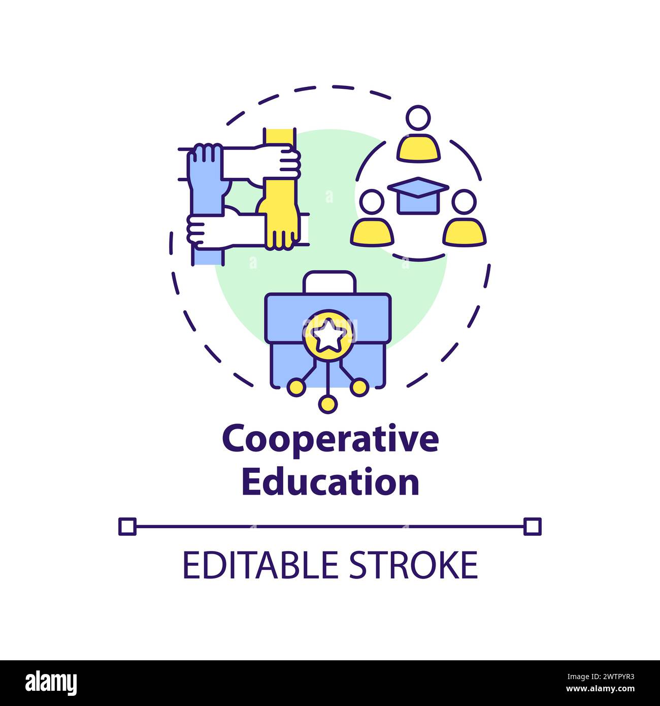 Cooperative education multi color concept icon Stock Vector Image & Art ...