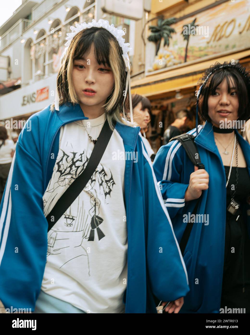 Young shoppers on Takeshita Dori in Harajuku, Tokyo, Japan - June 2024 Stock Photo