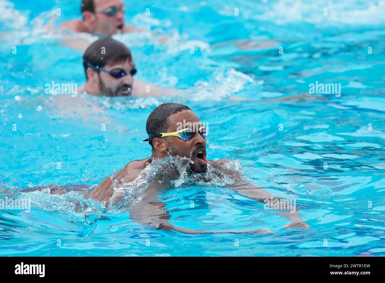 U.S. Olympic Water Polo Team attacker Max Irving trains for the Paris