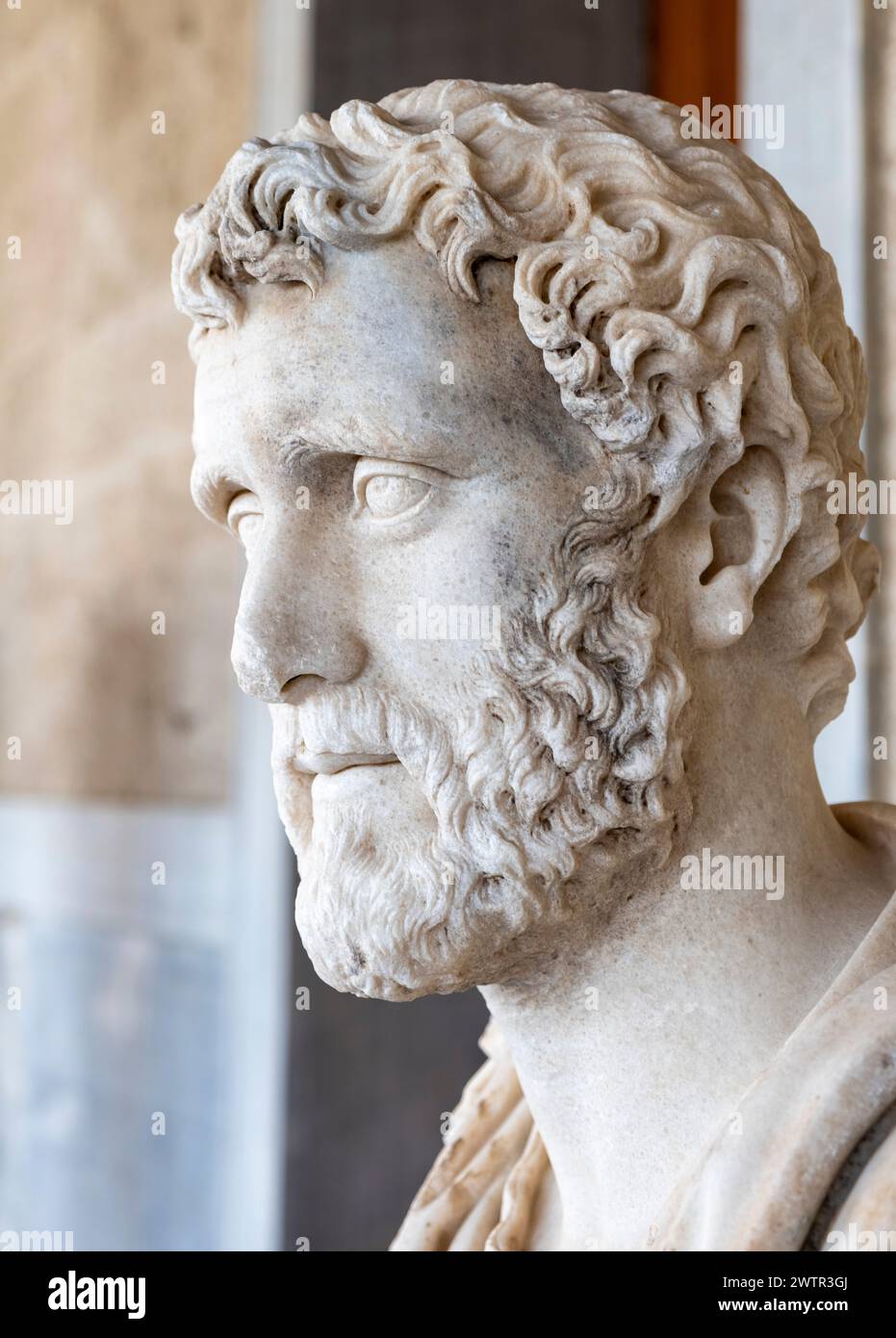 Portrait Bust of Emperor Antoninus Pius, Stoa of Attalos, Ancient Agora ...